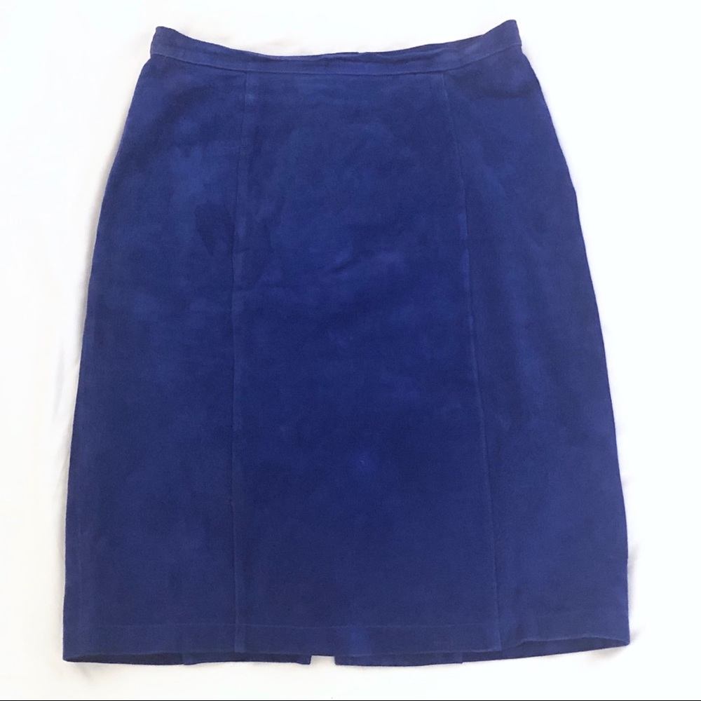 Fox Run vintage royal blue suede skirt size 11